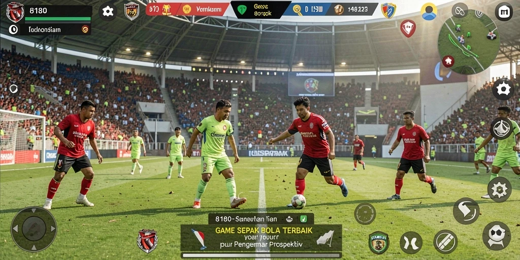 Tampilan menarik gameplay sepak bola di 8180.