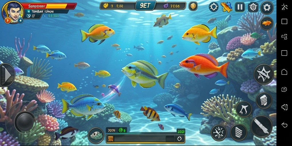 Gameplay Tembak Ikan yang seru dan penuh warna.
