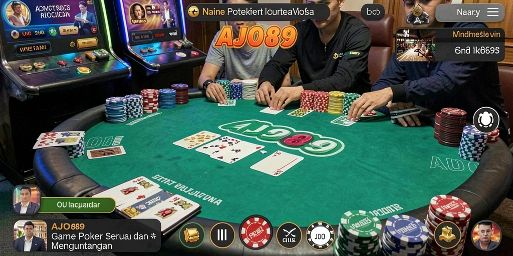 Tampilan gameplay Poker AJO89 yang mengasyikkan dan menantang.