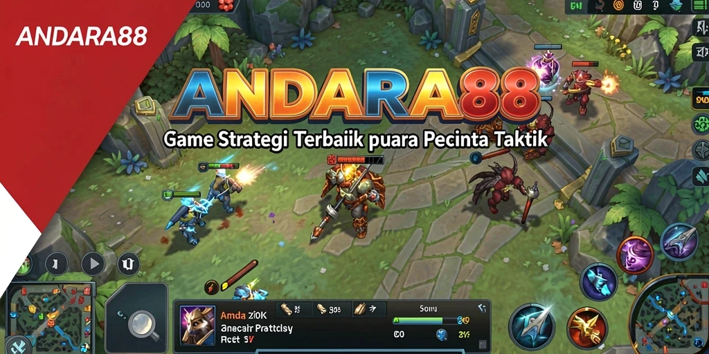 Screenshot menunjukkan pertempuran strategis yang seru dalam ANDARA88.
