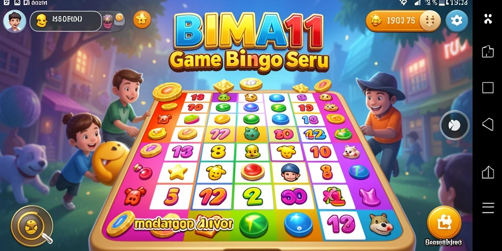 Tampilan gameplay BIMA11 yang menarik dan penuh warna.