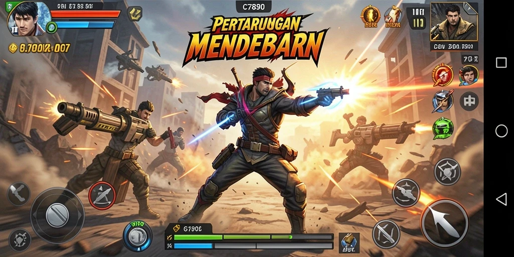 Tampilan aksi mendebarkan di C7890 saat pertarungan berlangsung.