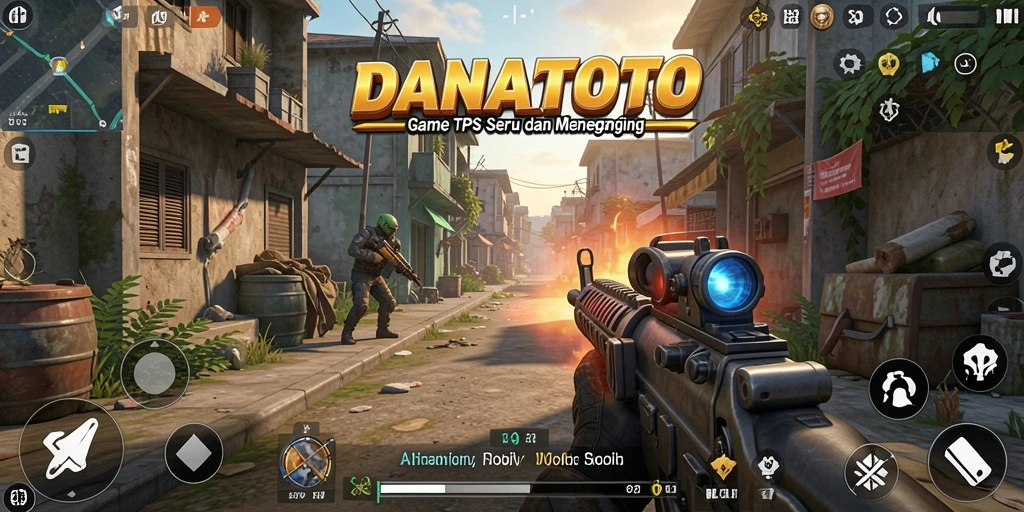 Tangkapan layar menunjukkan aksi intensif dalam gameplay TPS DANATOTO.