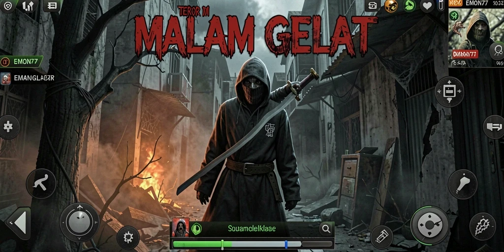 Gameplay EMON77 yang menegangkan dengan suasana horor.