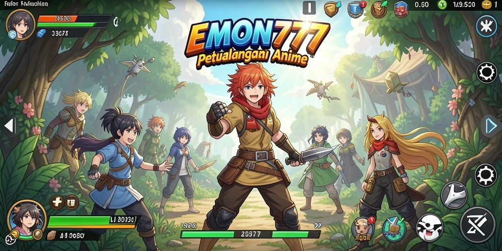 Tampilan gameplay seru dan karakter Anime yang menarik di EMON777.