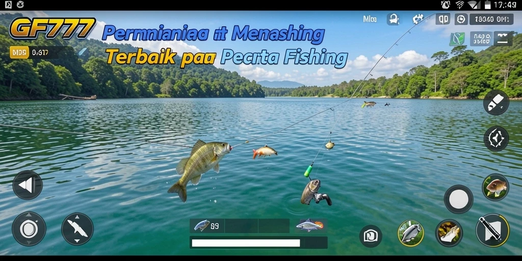 Screenshot gameplay GF777 menampilkan aksi memancing yang mendebarkan.