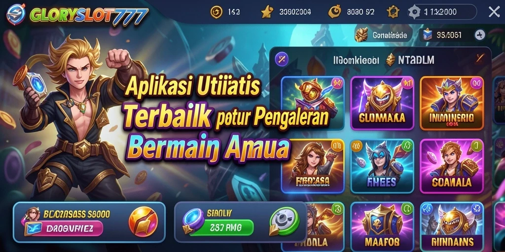 Tangkapan layar utama <strong>GLORYSLOT777</strong> menampilkan alat utilitas inovatif untuk permainan.