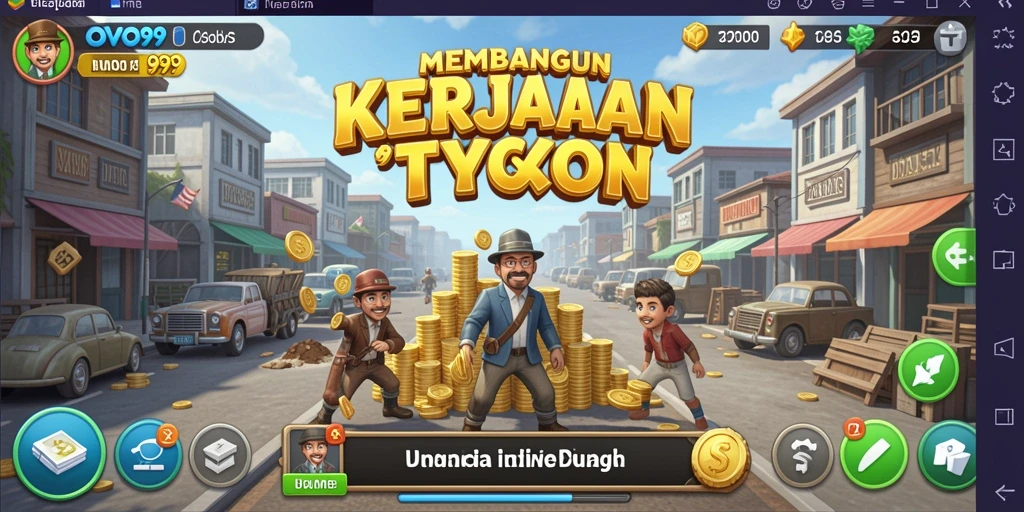 Screenshot gameplay OVO99 menunjukkan aksi memukau dalam membangun bisnis.
