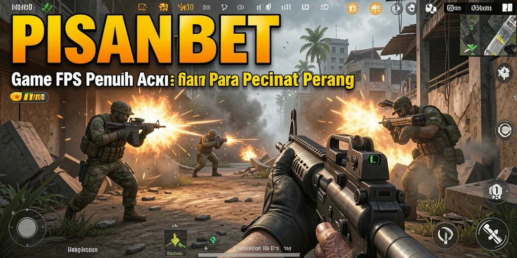 Screenshot utama PISANGBET menunjukkan aksi menembak yang intens.