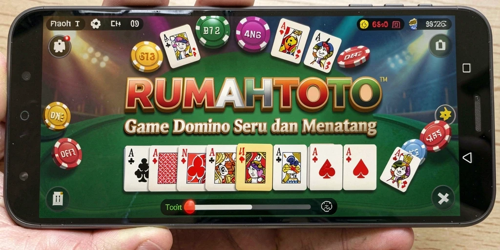 Screenshot gameplay RUMAHTOTO menunjukkan aksi seru dalam permainan domino.