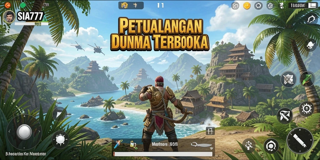 Tangkapan layar menunjukkan pemain menjelajahi dunia terbuka yang luas.