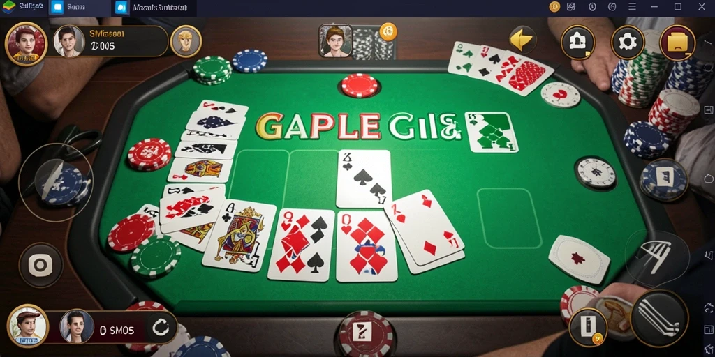 Tampilan gameplay seru permainan Gaple di SM605.