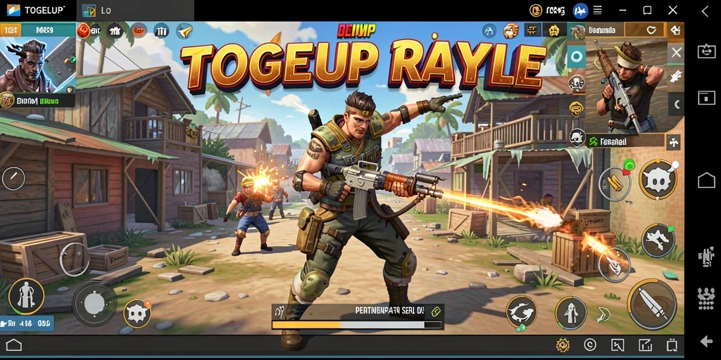 Screenshot menampilkan aksi seru dalam pertempuran Battle Royale TOGELUP.